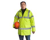 Vestes enduites de travail industriel d'unité centrale, veste réfléchissante d'hiver de jaune de sécurité 